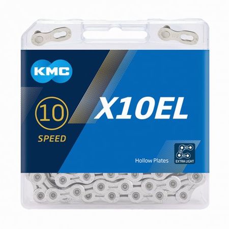 KMC X10EL Silver Extra Light 10 Speed Chain click to zoom image