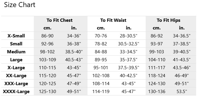 Madisono Size Chart