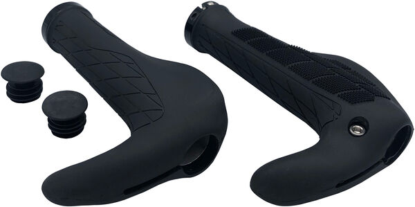 M-PART Ergonomic Comfort Handlebar Grips with Bar Ends click to zoom image